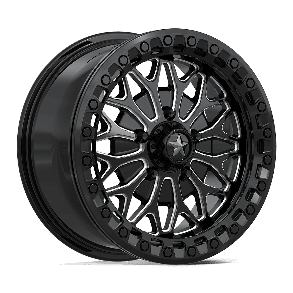 MSA Offroad Wheels Ma53 Bolo Utv Beadlock 15X7 5X114.3 +38MM Gloss Black Milled
