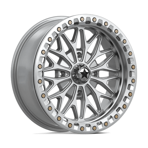 MSA Offroad Wheels Ma53 Bolo Utv Beadlock 18X7 4X156 +10MM Gloss Silver W/ Machined Face
