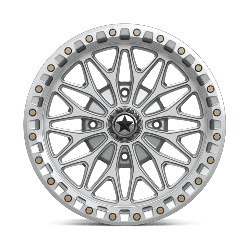 MSA Offroad Wheels Ma53 Bolo Utv Beadlock 18X7 4X137 +10MM Gloss Silver W/ Machined Face