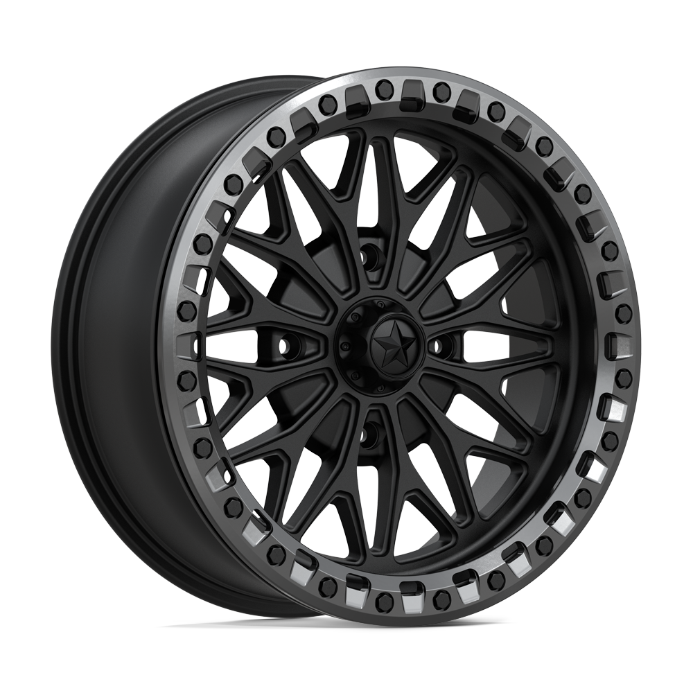 MSA Offroad Wheels Ma53 Bolo Utv Beadlock 18X7 4X156 +10MM Matte Black W/ Gl-Gunmetal Rg