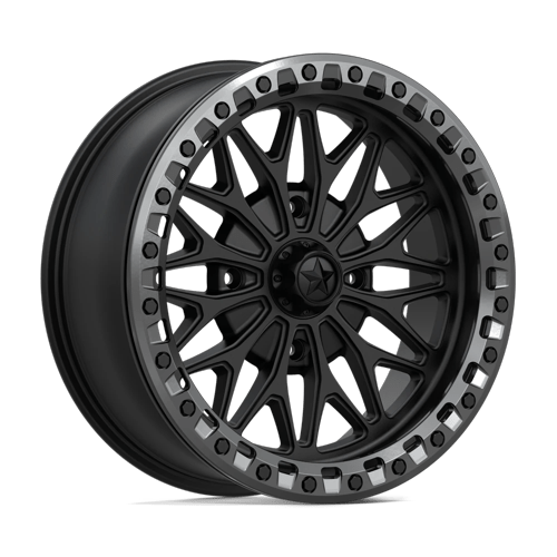 MSA Offroad Wheels Ma53 Bolo Utv Beadlock 18X7 4X156 +10MM Matte Black W/ Gl-Gunmetal Rg