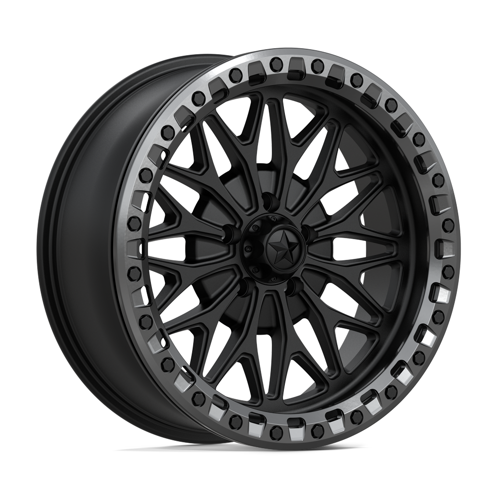 MSA Offroad Wheels Ma53 Bolo Utv Beadlock 18X7 5X114.3 +10MM Matte Black W/ Gl-Gunmetal Rg