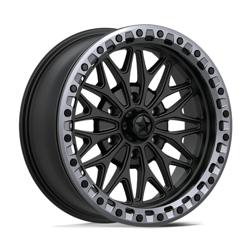 MSA Offroad Wheels Ma53 Bolo Utv Beadlock 18X7 6X139.7 +10MM Matte Black W/ Gl-Gunmetal Rg