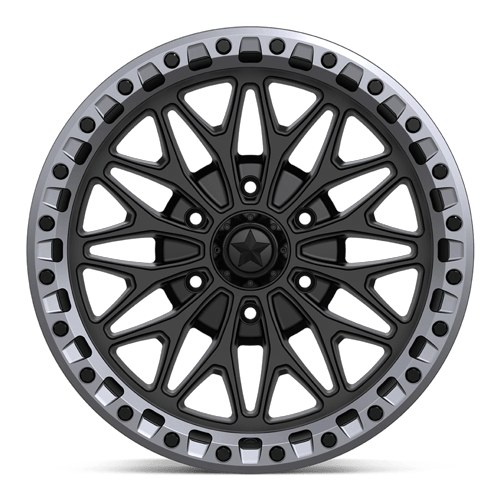 MSA Offroad Wheels Ma53 Bolo Utv Beadlock 18X7 6X139.7 +10MM Matte Black W/ Gl-Gunmetal Rg