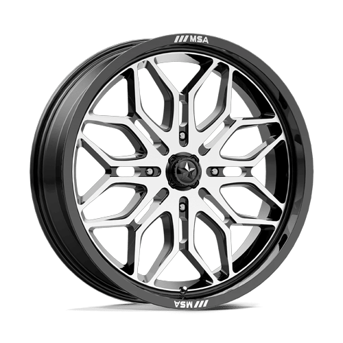 MSA Offroad Wheels M47 Sniper Utv 18X7 4X110 +10MM Gloss Black Machined