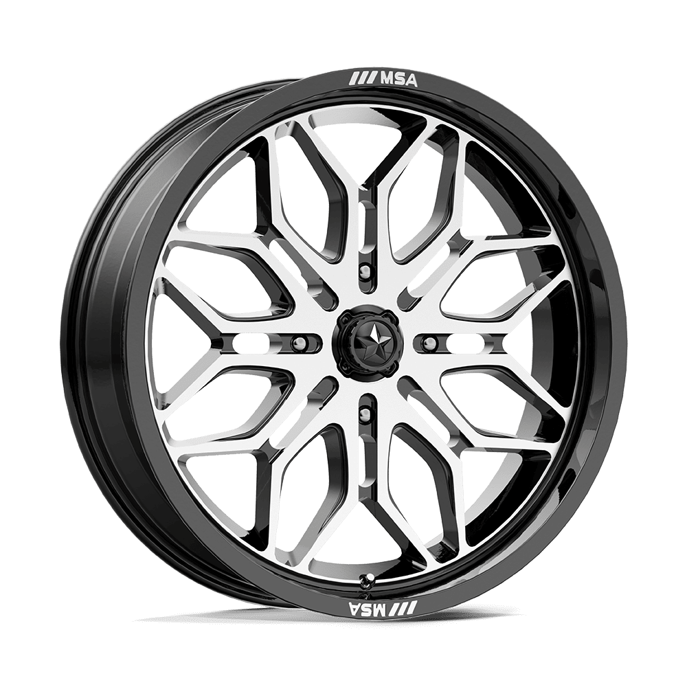MSA Offroad Wheels M47 Sniper Utv 20X7 4X110 +10MM Gloss Black Machined