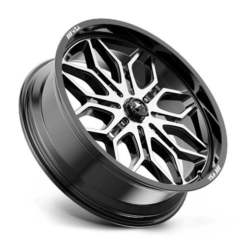 MSA Offroad Wheels M47 Sniper Utv 24X7 4X137 +10MM Gloss Black Machined