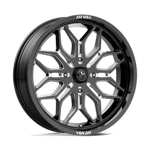 MSA Offroad Wheels M47 Sniper Utv 22X7 4X156 +10MM Gloss Black Milled