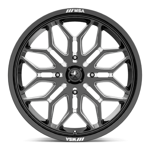 MSA Offroad Wheels M47 Sniper Utv 20X7 4X156 +10MM Gloss Black Milled