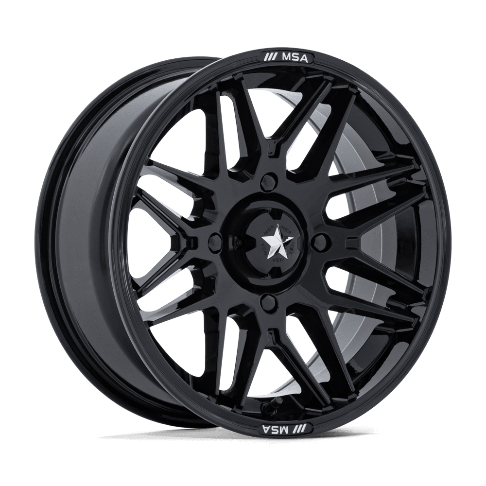 MSA Offroad Wheels M52 Radar Utv 14X7 4X110 +10MM Gloss Black