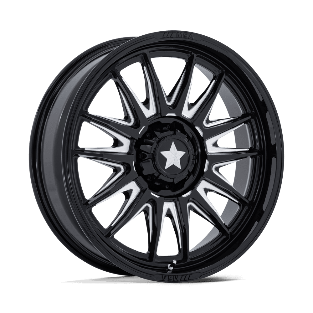 MSA Offroad Wheels M55 Commander Utv 24X7 5X114.3 +0MM Gloss Black Milled