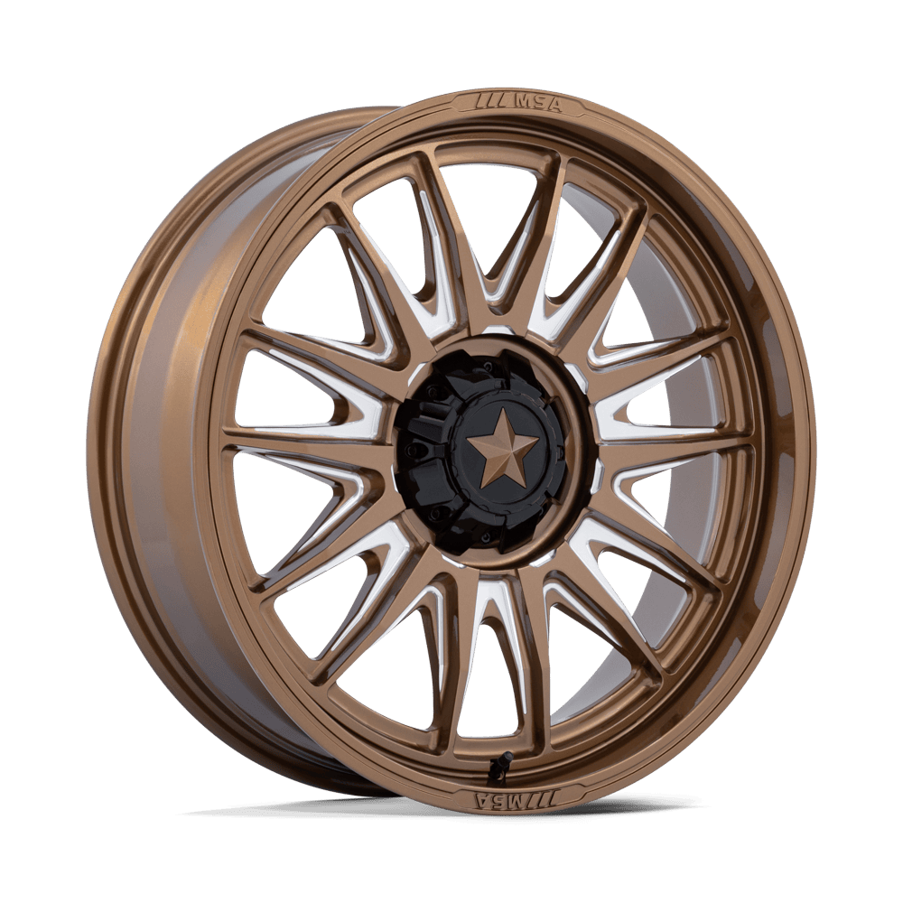 MSA Offroad Wheels M55 Commander Utv 15X7 4X137/4X156/4X156 +10MM Gloss Bronze Milled