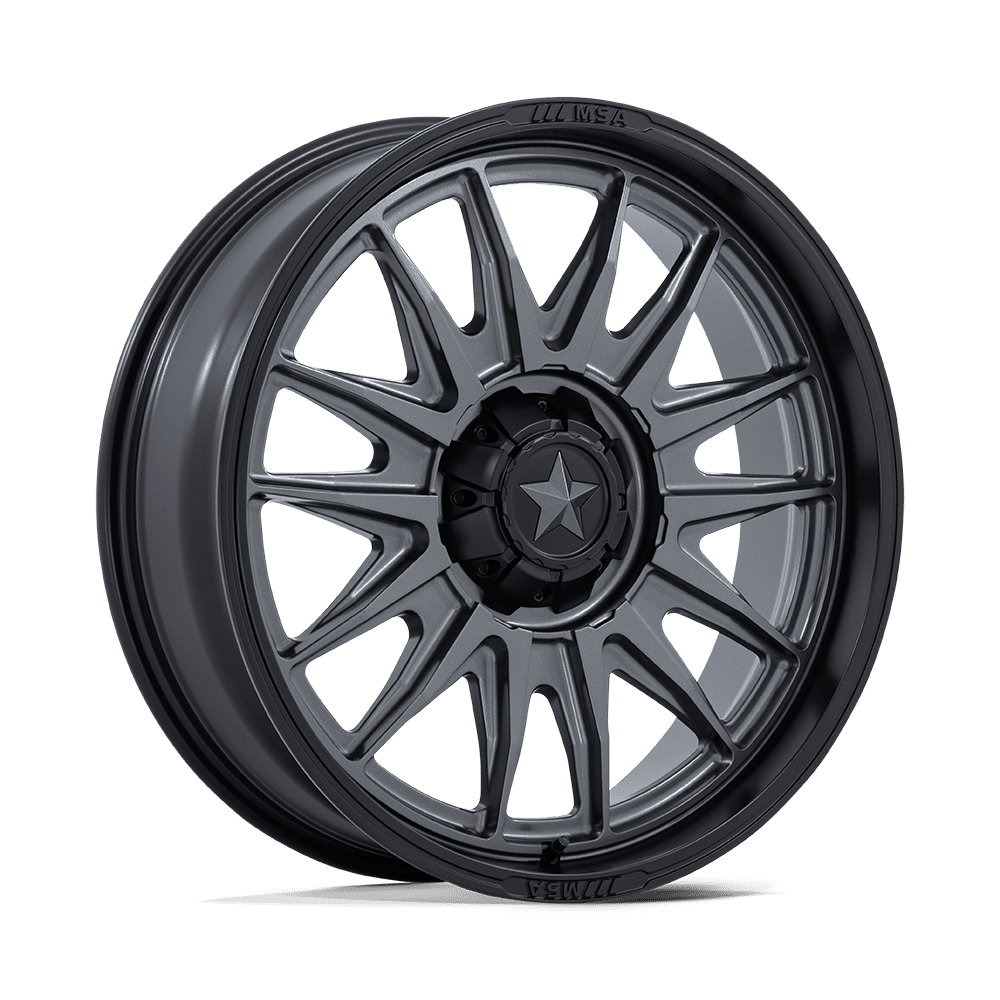 MSA Offroad Wheels M55 Commander Utv 20X7 4X110 +0MM Matte Gunmetal W/ M-Blk Lip