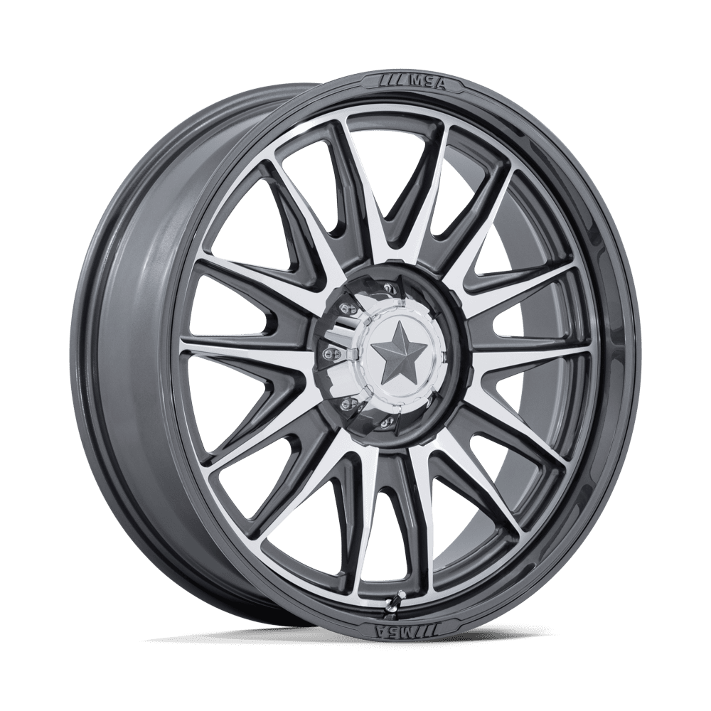 MSA Offroad Wheels M55 Commander Utv 20X7 5X114.3 +0MM Platinum W/ Machined Face