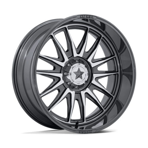 MSA Offroad Wheels M55 Commander Utv 24X10 5X114.3 -25MM Platinum W/ Machined Face