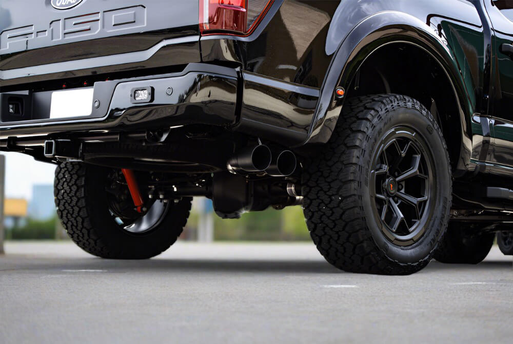 Roush 21-24 Ford F-150 5.0L V8 Side Exit Catback Active Ready Exhaust w/ Black Tips - 422264-BLK