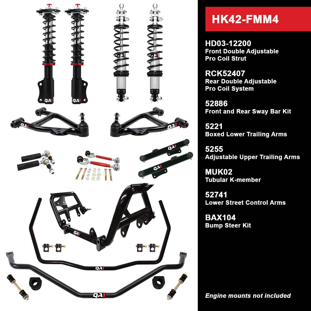 QA1 94-04 Ford Mustang Level 2 Handling Kit w/ Shocks - HK42-FMM4