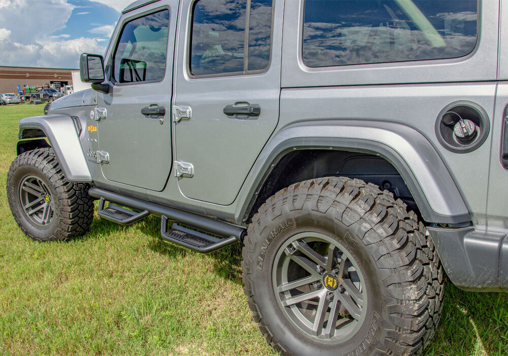 N-Fab Podium LG 2019 Jeep Wrangler JT 4DR Truck - Full Length - Tex. Black - 3in - HPJ1980T-TX