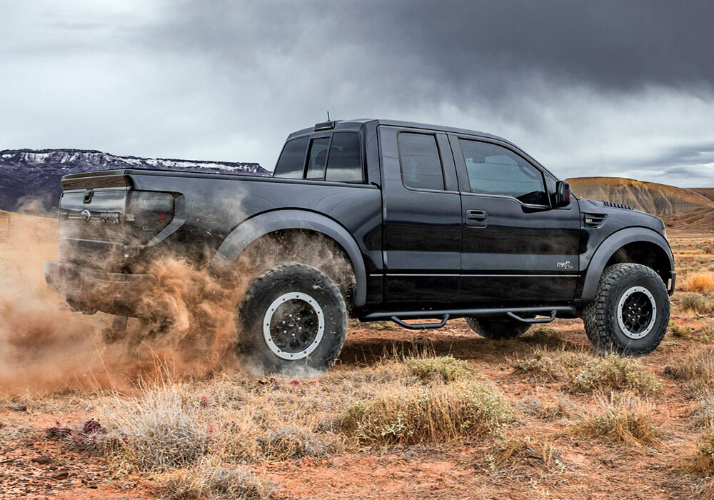 N-Fab Nerf Step 04-08 Ford F-150/Lobo Quad Cab - Tex. Black - Cab Length - 3in - F0473QC-TX