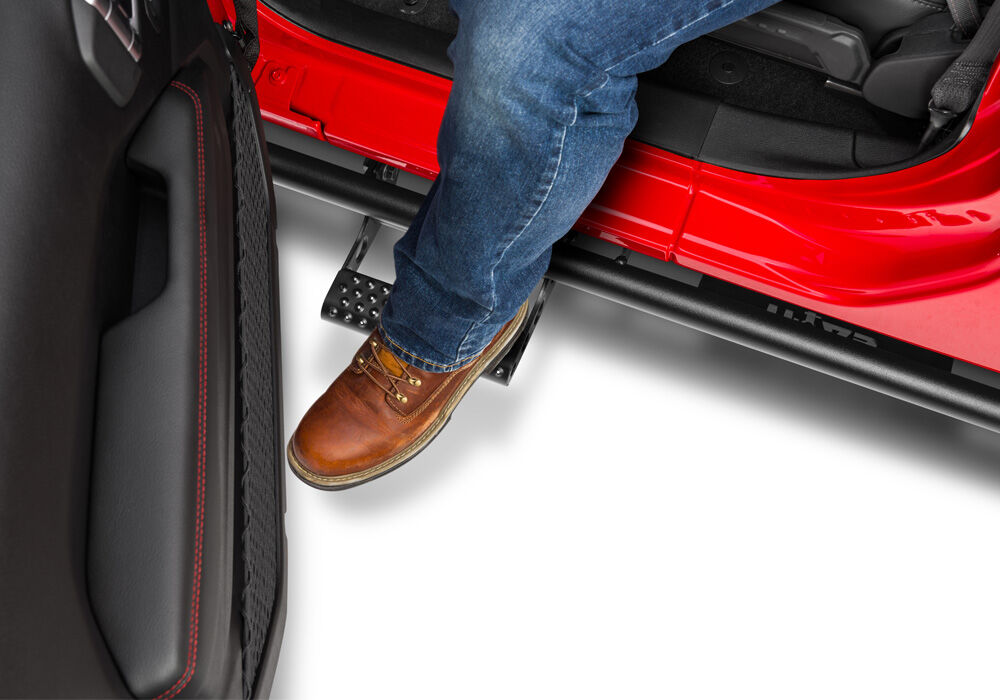 N-Fab 2022 Nissan Frontier CC (All Beds) SRW RKR Rails - Cab Length - 1.75in - Tex. Black - N224RKRCC