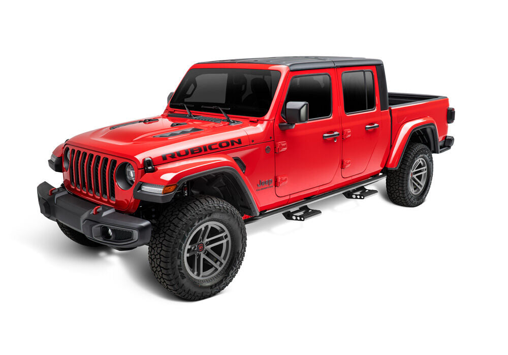 N-Fab RKR Step System 2019 Jeep Wrangler JT 4 Door Truck Full Length - Tex. Black - 1.75in - J194TRKRS4