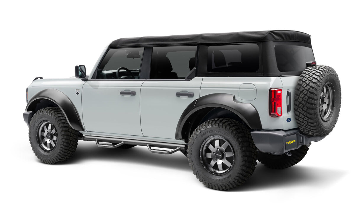N-Fab Nerf Step 2021 Ford Bronco (4 Door) - Gloss Black - SRW - 3in - F2172B
