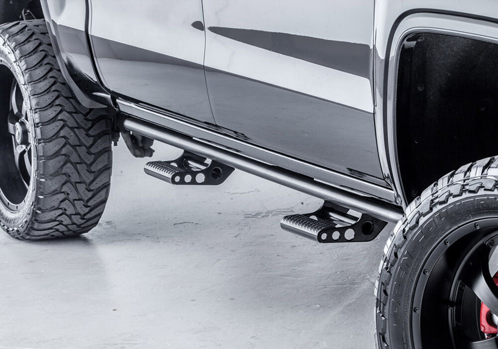 N-Fab 2022 Nissan Frontier CC (All Beds) SRW RKR Rails - Cab Length - 1.75in - Tex. Black - N224RKRCC
