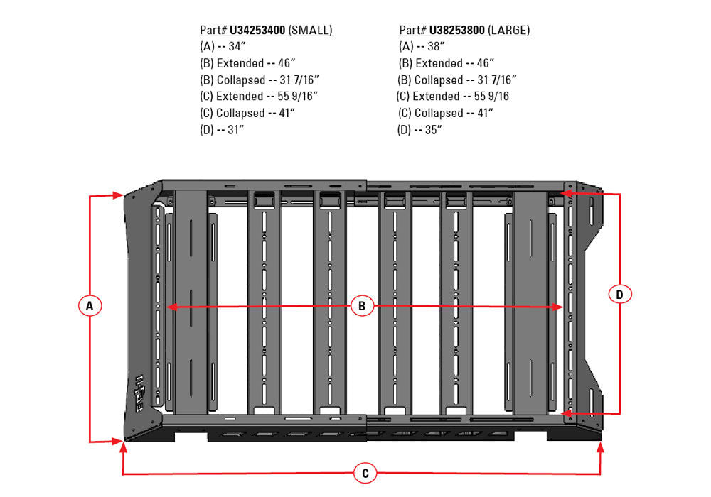 N-Fab Universal Roof Rack (Large 38.25 - 38 Width) - Tex. Black - U38253800