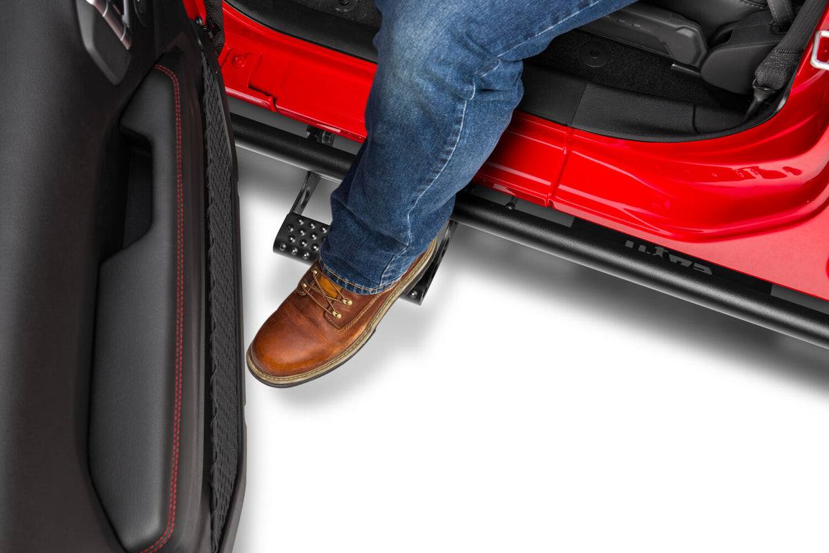 N-Fab RKR Step System 07-17 Jeep Wrangler JK 2 Door All - Tex. Black - 1.75in - J182RKRS2