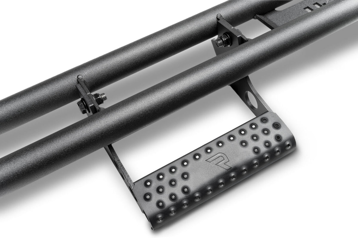 N-Fab 21-22 Ford Bronco 2 dr Gas SRW RKR Step System - Wheel 2 Wheel - 1.75in - Tex. Black - F212BRKRS2