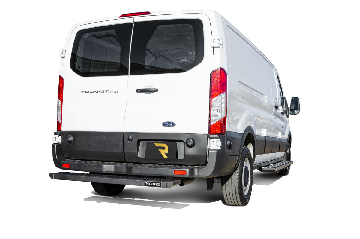N-Fab Growler Fleet 2019 Ford Transit Van - Rear Door Step - Tex. Black - GFF19VR-TX