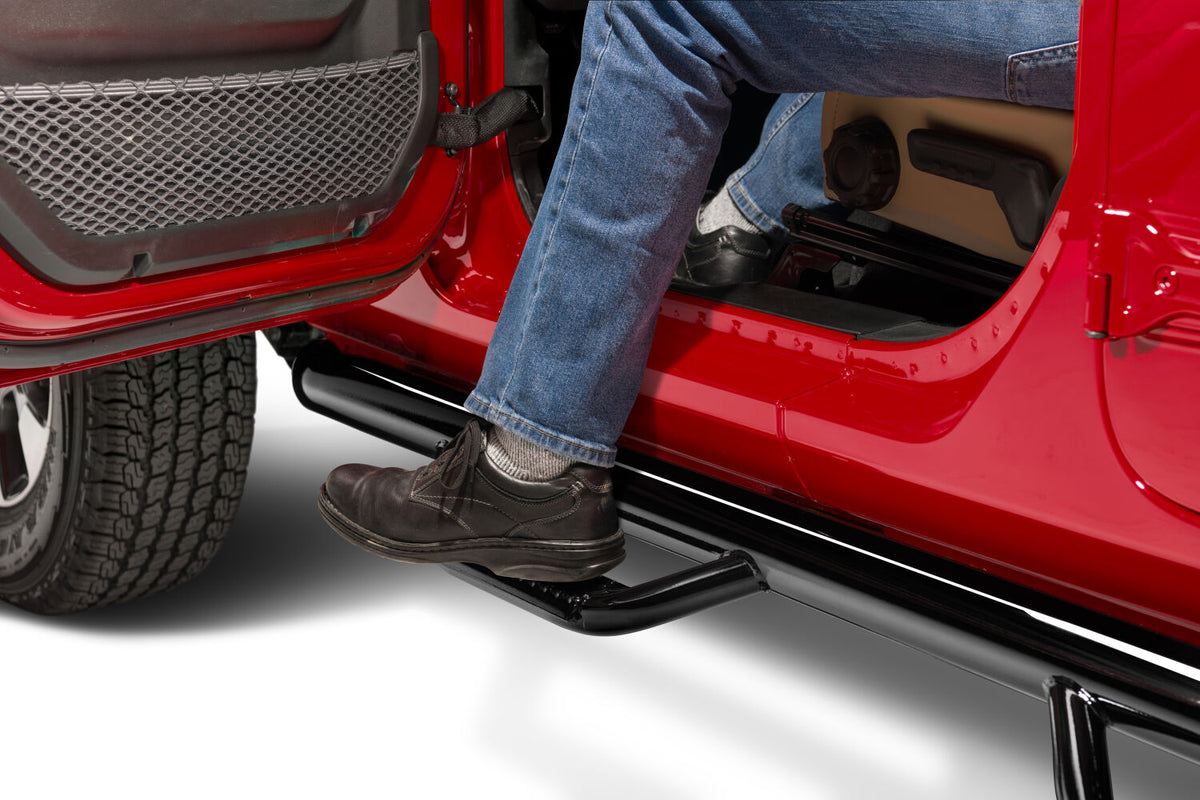 N-Fab Nerf Step 2019 Jeep Wrangler JT 4DR Truck Full Length - Gloss Black - 3in - J1980T-GB