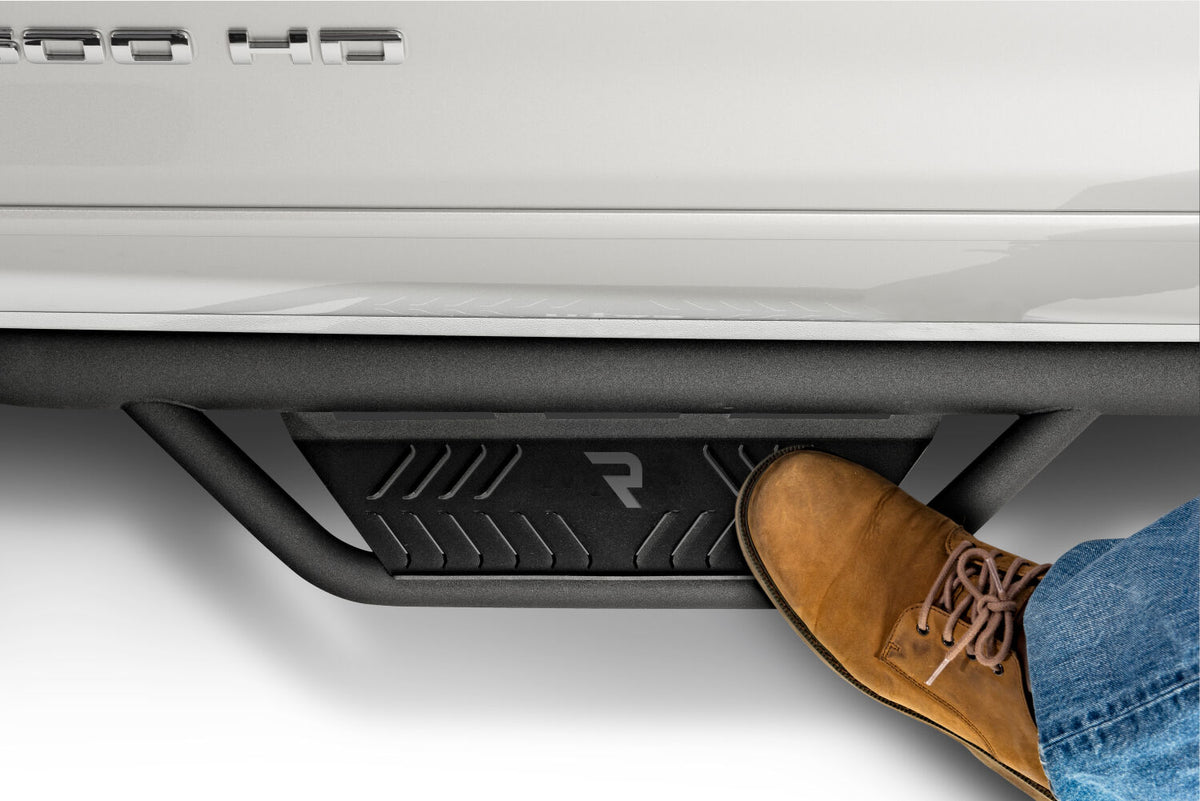N-Fab Podium LG 14-17 Chevrolet/GMC 1500 Double Cab 6.5ft Bed - Tex Black - Bed Access - 3in - HPC1495QC-6-TX