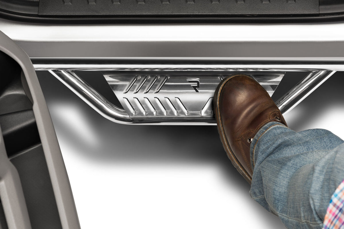 N-Fab Podium SS 2019 Jeep Wrangler JT 4DR Truck - Full Length - Polished Stainless - 3in - HPJ1980T-SS
