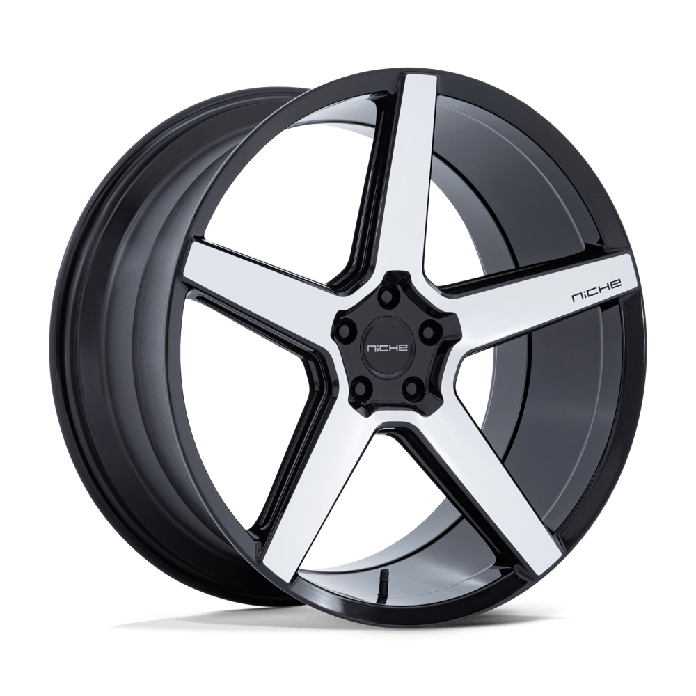 Niche 1PC Nc283 Modena 20X10.5 5X114.3 +38MM Gloss Black W/ Machined Face
