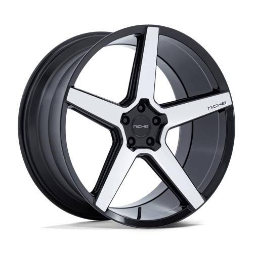Niche 1PC Nc283 Modena 22X9 5X112 +15MM Gloss Black W/ Machined Face