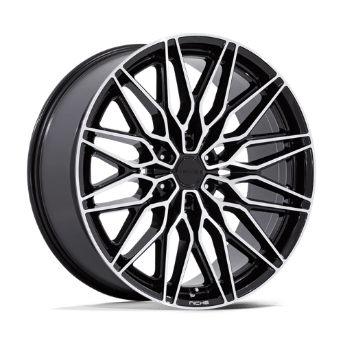Niche 1PC Nc278 Calabria 6 24X10 6X135 +30MM Gloss Black W/ Machined