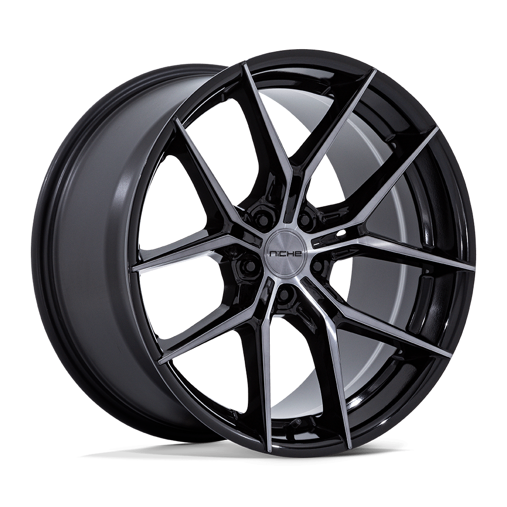Niche 1PC Nc279 Prodigy 5 18X8.5 5X114.3 +35MM Gloss Black Dark Tinted Clear