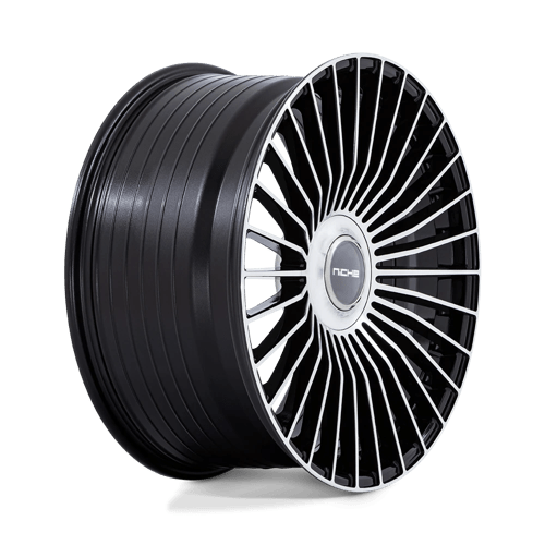 Niche 1PC Nc282 Serene 20X9 5X112/5X120/5X120 +20MM Gloss Black W/ Machined Face