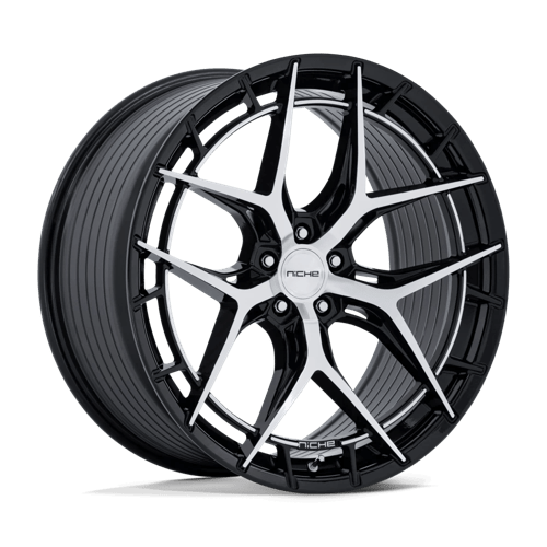 Niche 1PC Nc286 Riviera 20X10.5 5X120 +38MM Gloss Black W/ Machined Face