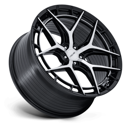 Niche 1PC Nc286 Riviera 20X9 5X112 +45MM Gloss Black W/ Machined Face