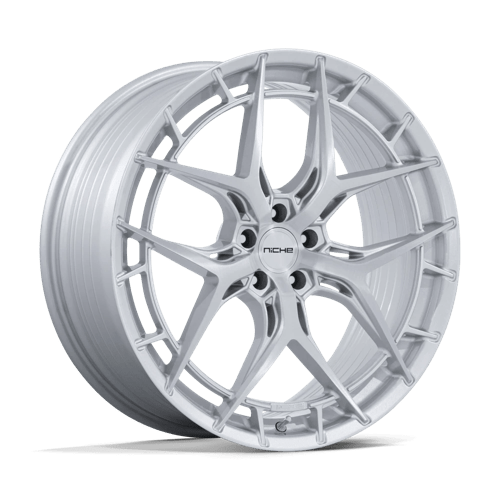 Niche 1PC Nc286 Riviera 20X10.5 5X120 +38MM Gloss Silver W/ Brushed Face