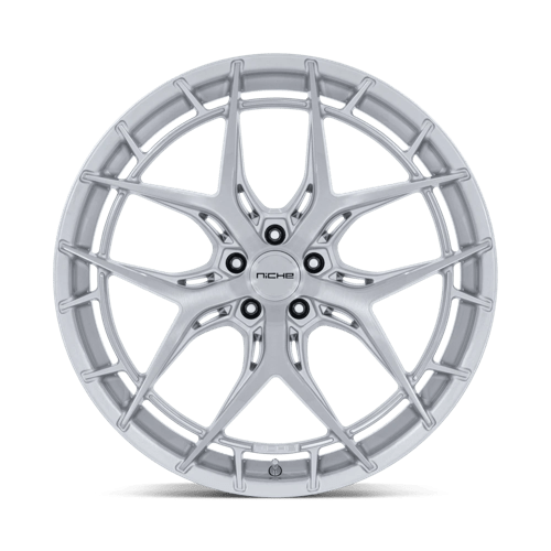 Niche 1PC Nc286 Riviera 22X10.5 5X112 +38MM Gloss Silver W/ Brushed Face