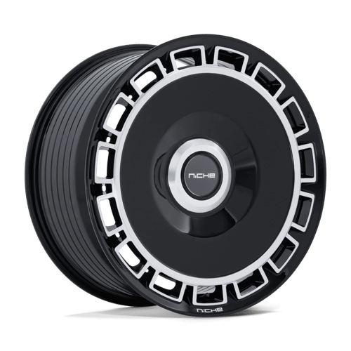 Niche 1PC Nc287 Venice 20X9 5X112/5X120/5X120 +20MM Gloss Black W/ Machined Face