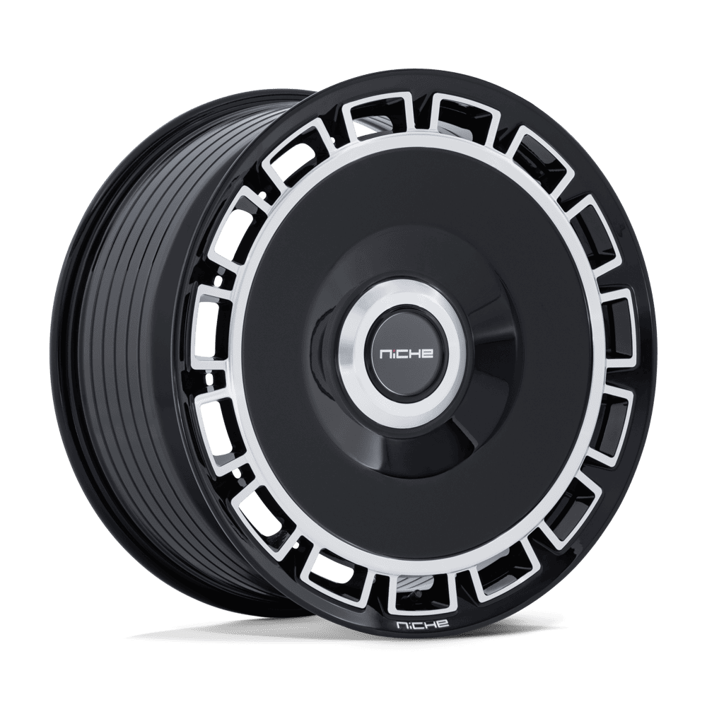 Niche 1PC Nc287 Venice 22X9 5X112/5X120/5X120 +20MM Gloss Black W/ Machined Face