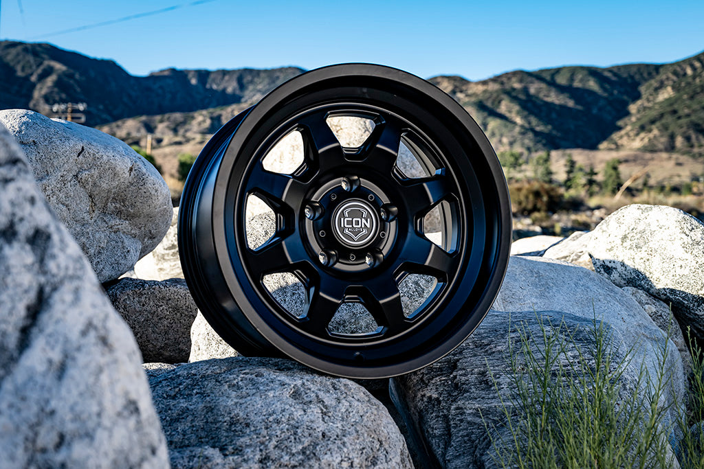 ICON Nuevo 17 X 8.5 6 X 135 6mm Offset 5in BS Satin Black - 8117856350SB