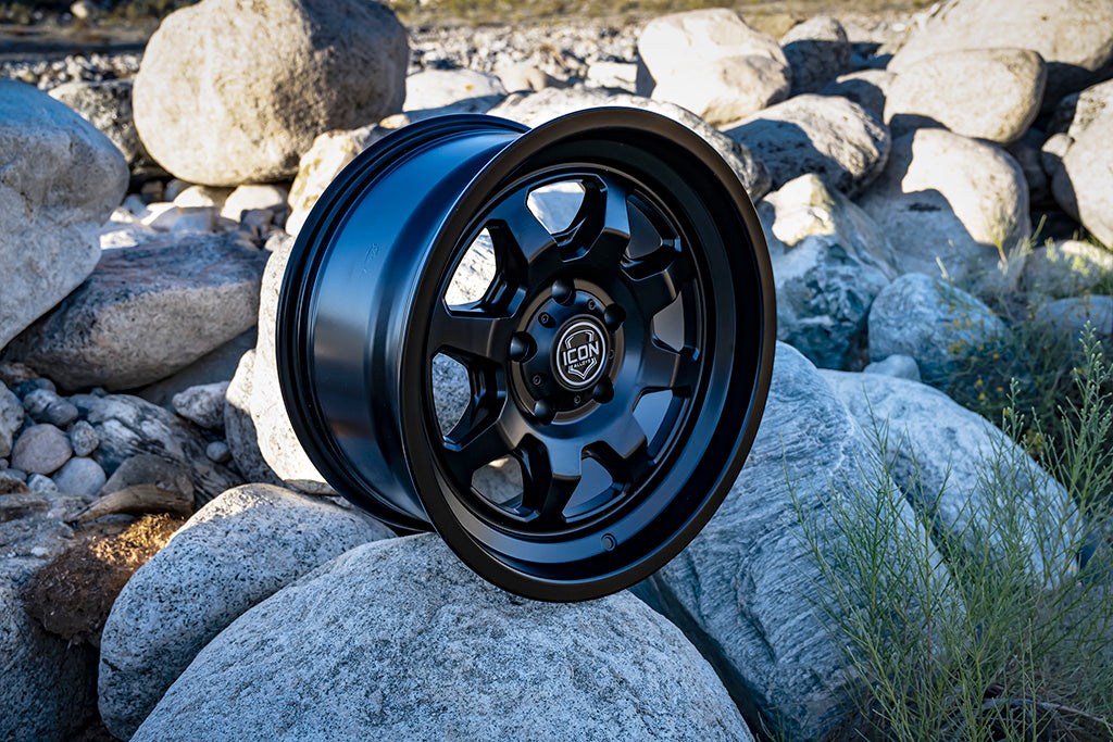 ICON Nuevo 17 X 8.5 5 X 5 6mm Offset 4.5in BS Satin Black - 8117857345SB
