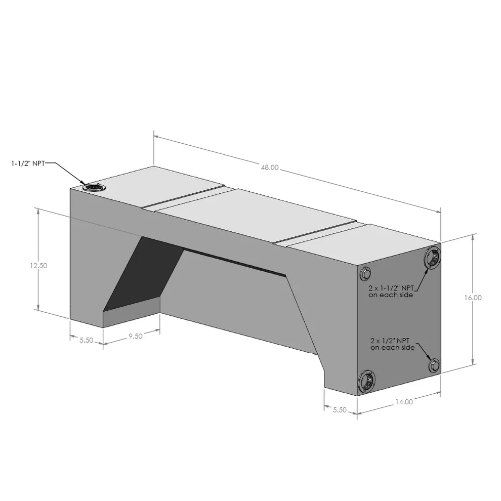 S&amp;B 24 Gallon Wheel Well Water Tank (Both Sides) - 10-3005