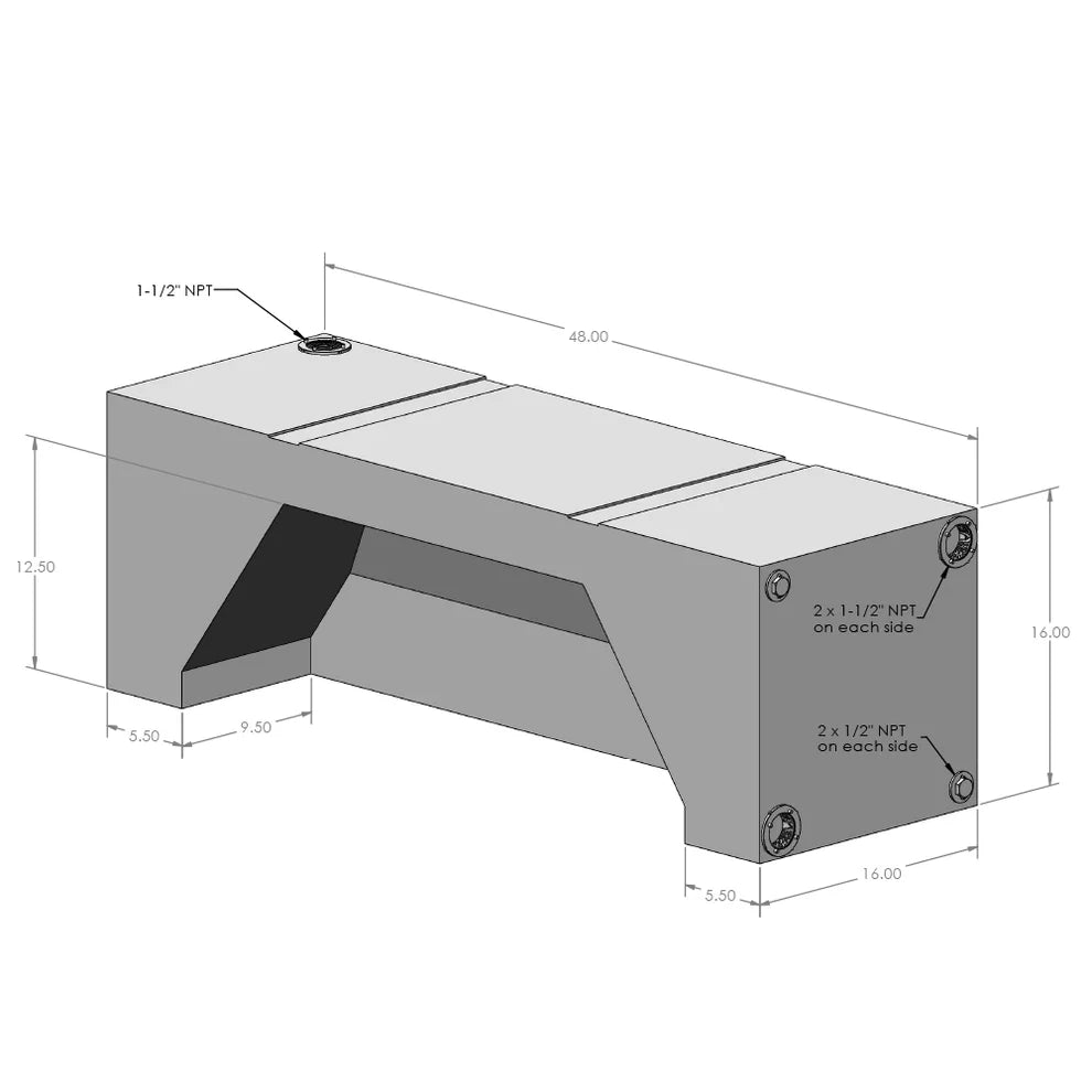 S&amp;B 35 Gallon Wheel Well Water Tank (Both Sides) - 10-3008
