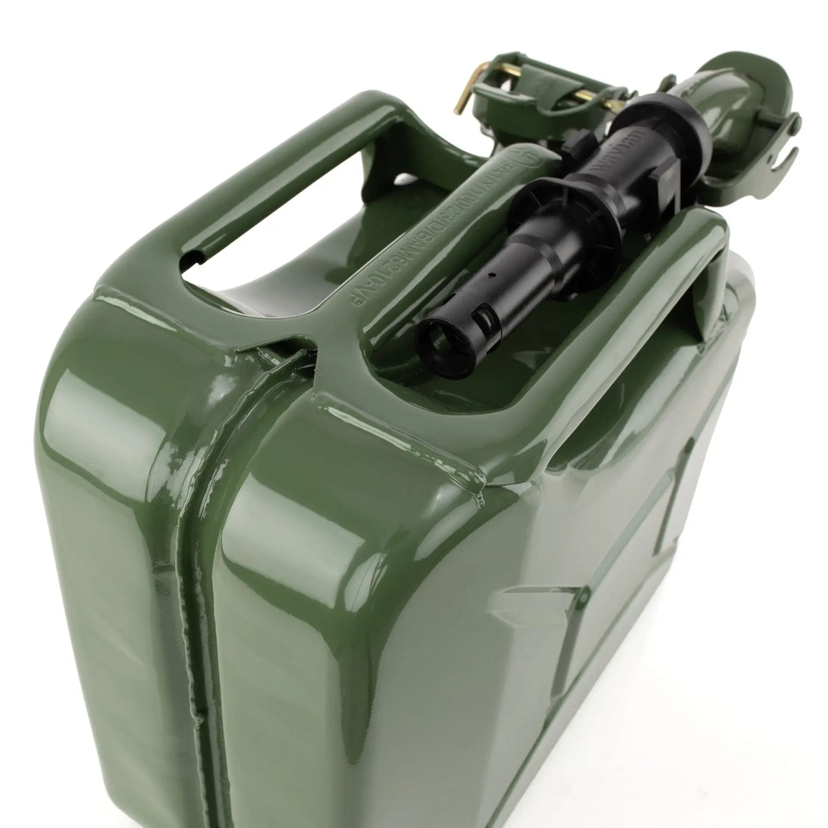 Wavian Olive Drab 10 litre steel jerry can 3014 — handle detail